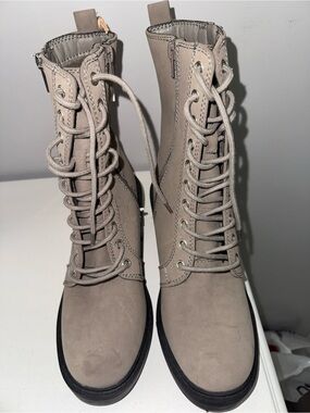 MIA Taupe Lace-Up Combat Boots
